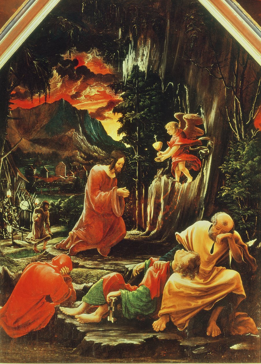Kvalen i haven, fra St. Florian-altertavlen, ca. 1515 af Albrecht Altdorfer
