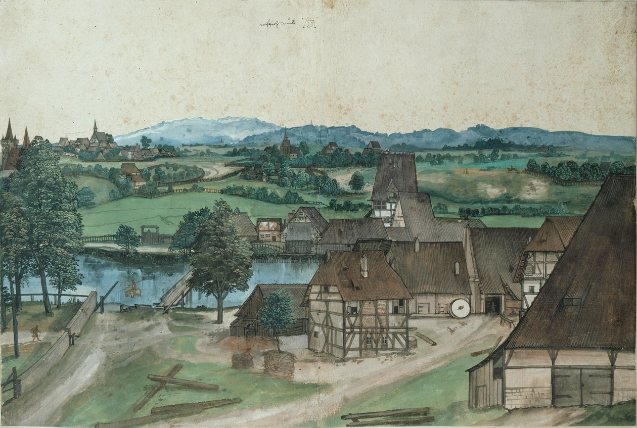 Hallerwiesen på Pegnitz uden for Nürnberg af Albrecht Dürer