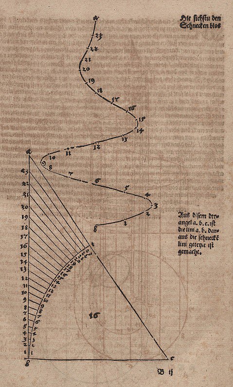 Konisk spiral uden retningslinjer af Albrecht Dürer