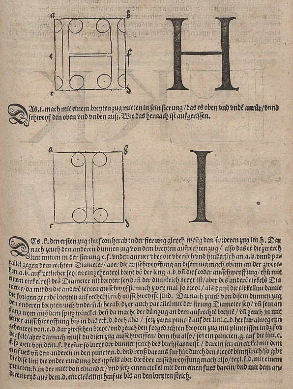 Konstruktion af breve af Albrecht Dürer
