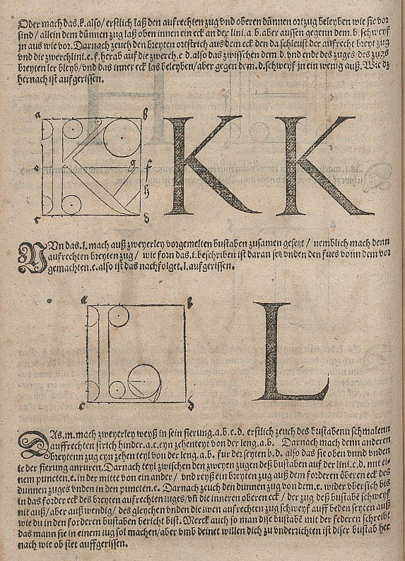 Konstruktion af breve af Albrecht Dürer