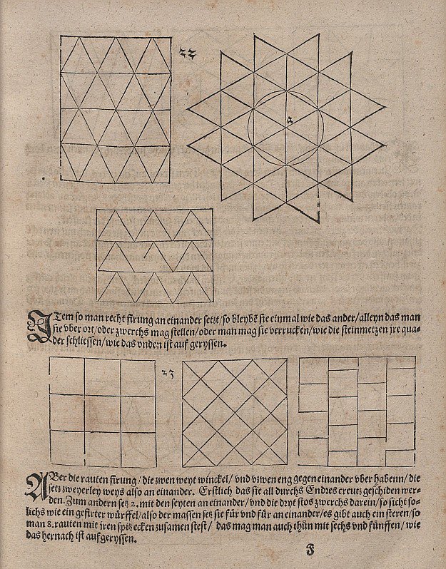 Fliser med ligesidede trekanter og med firkanter af Albrecht Dürer
