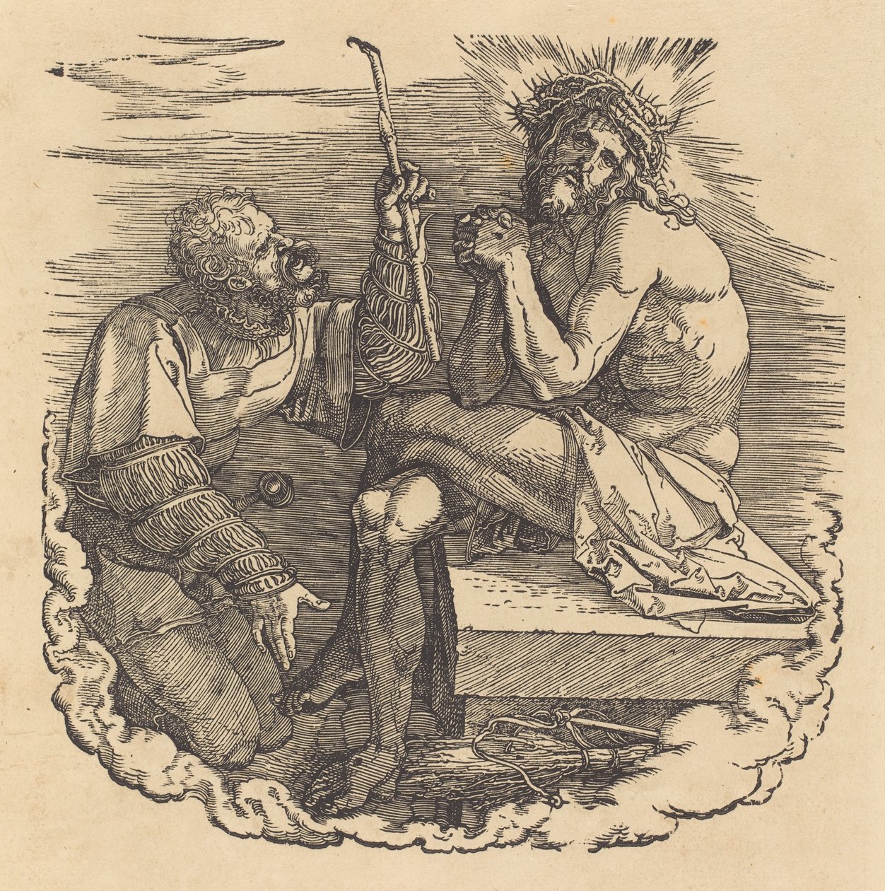 Sorgens mand hånet af en soldat af Albrecht Dürer