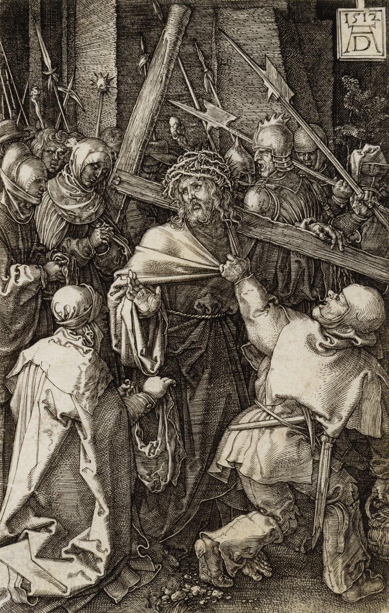 Bæring af korset fra The Engraved Passion, 1512 af Albrecht Dürer