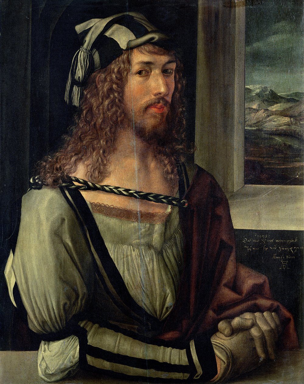 Studie til selvportræt med en handske, ca. 1498 af Albrecht Dürer