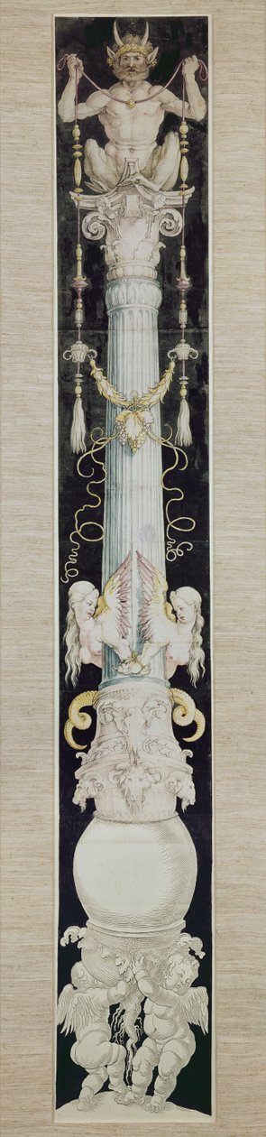 Den store søjle, ca. 1515 (pen og blæk og vask på papir) af Albrecht Dürer
