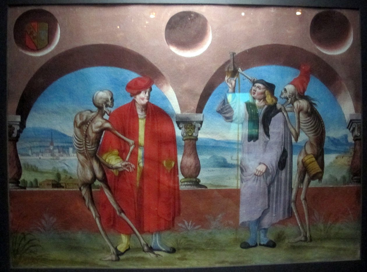 kopi af den tabte makabre dans af m.manuel fra den dominikanske kirkegård i bern (1512-20) af Albrecht Kauw