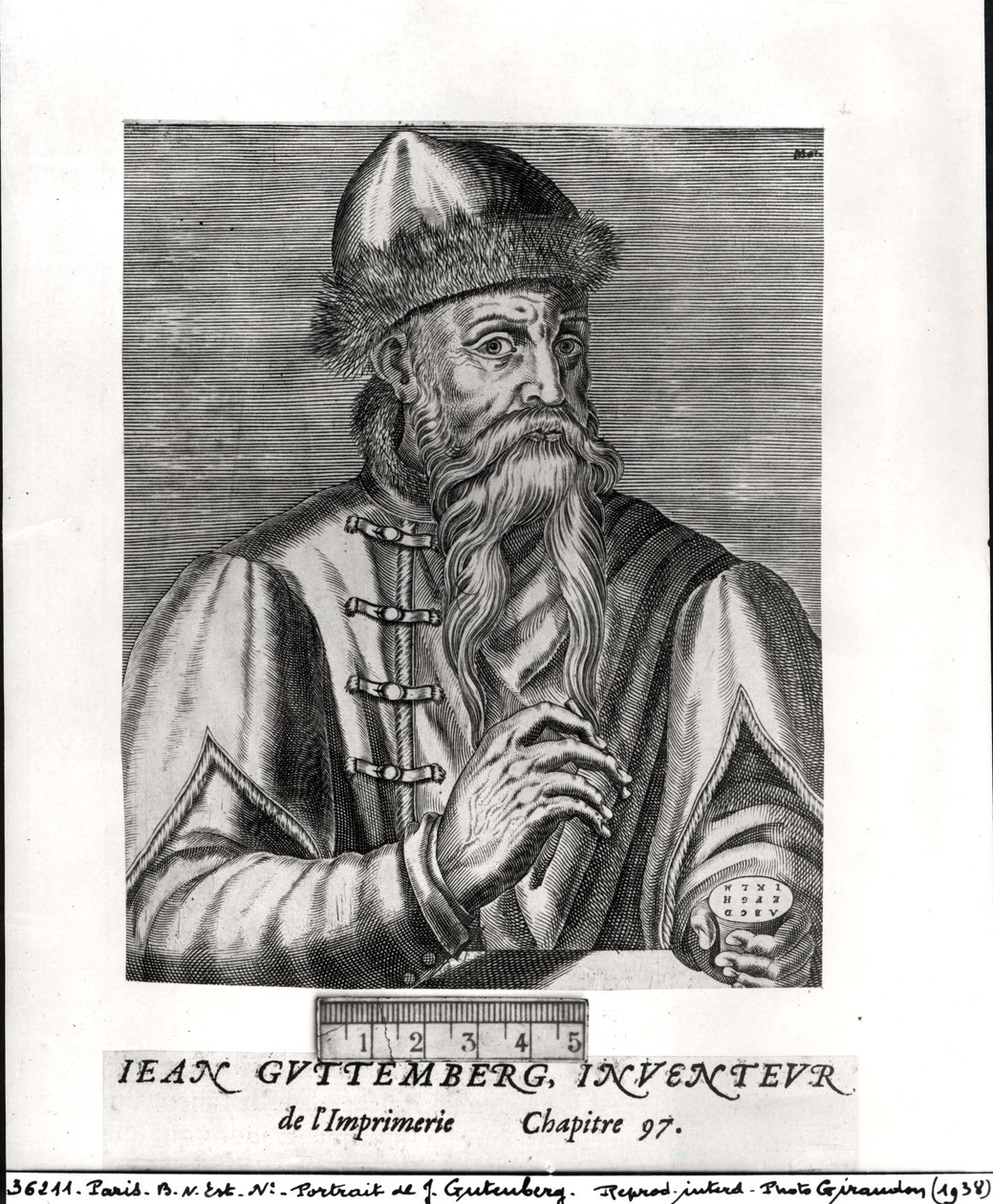 Portræt af Johannes Gutenberg (ca. 1400-68) af Albrecht Mentz