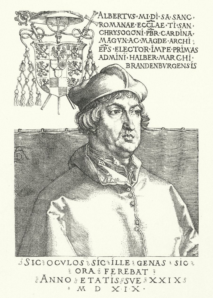 Kardinal Albrecht af Brandenburg, kurfyrst og ærkebiskop af Mainz af Albrecht Dürer