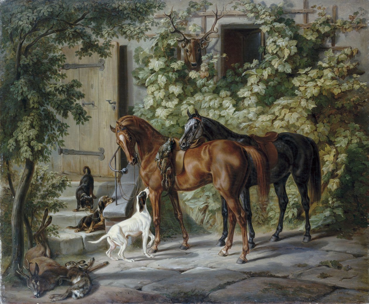Heste på verandaen af Albrecht Adam