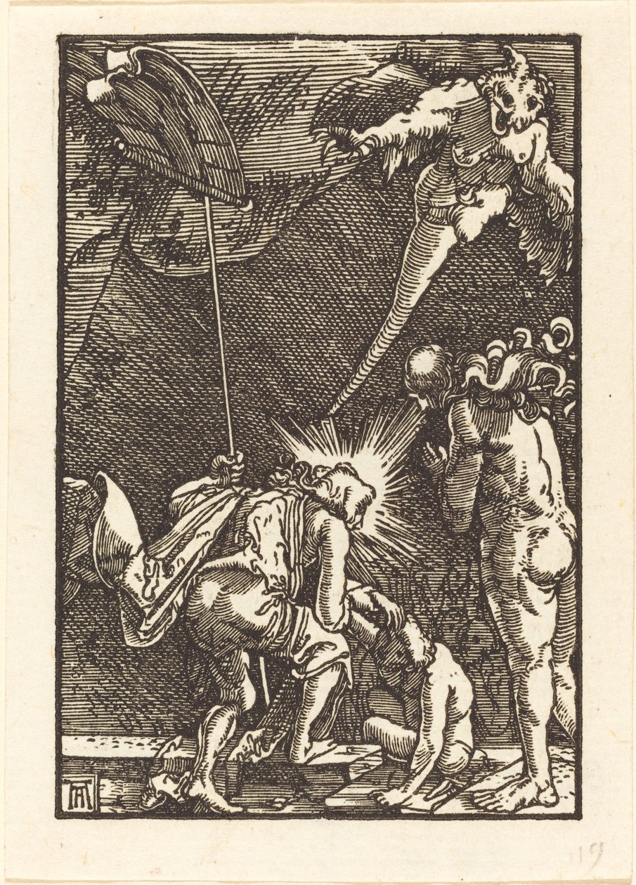 Kristus falder ned i helvede af Albrecht Altdorfer