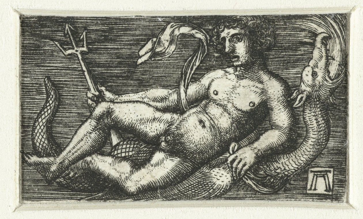 Tilbagelænet Neptun af Albrecht Altdorfer