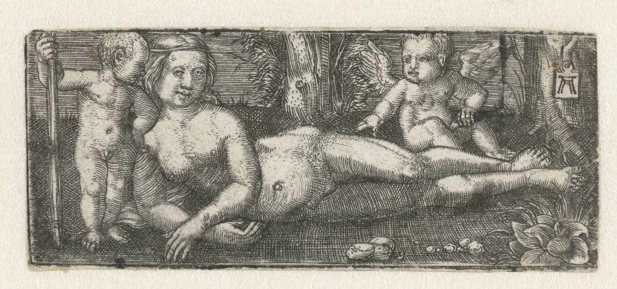 Liggende Venus med to putti af Albrecht Altdorfer