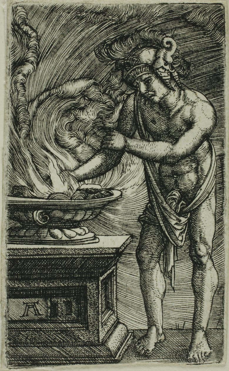 Mucius Scaevola brænder sin hånd af Albrecht Altdorfer