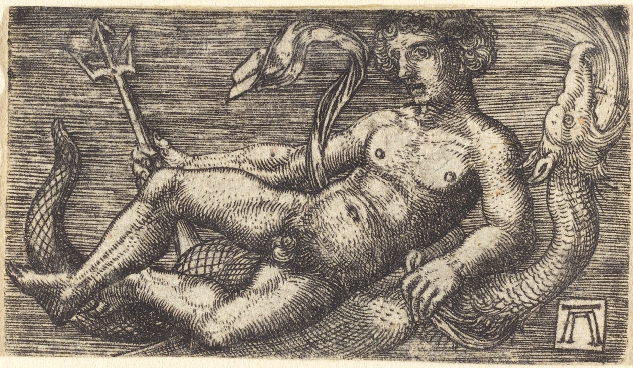 Neptun på et havmonster af Albrecht Altdorfer