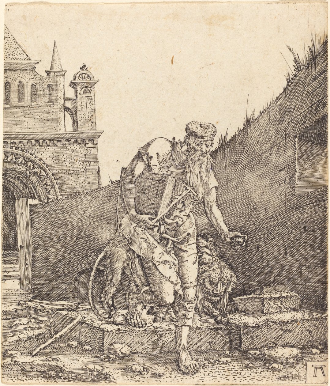 Sankt Hieronymus i en gårdhave af Albrecht Altdorfer