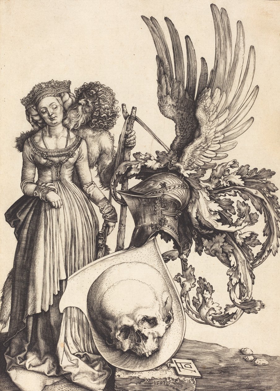 Våbenskjold med kranie, 1503. af Albrecht Dürer