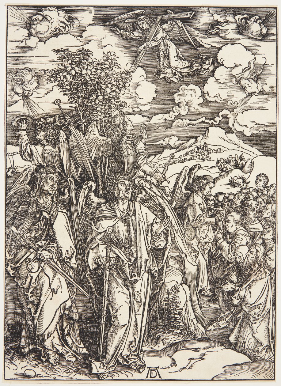 Fire engle holder vindene af Albrecht Dürer