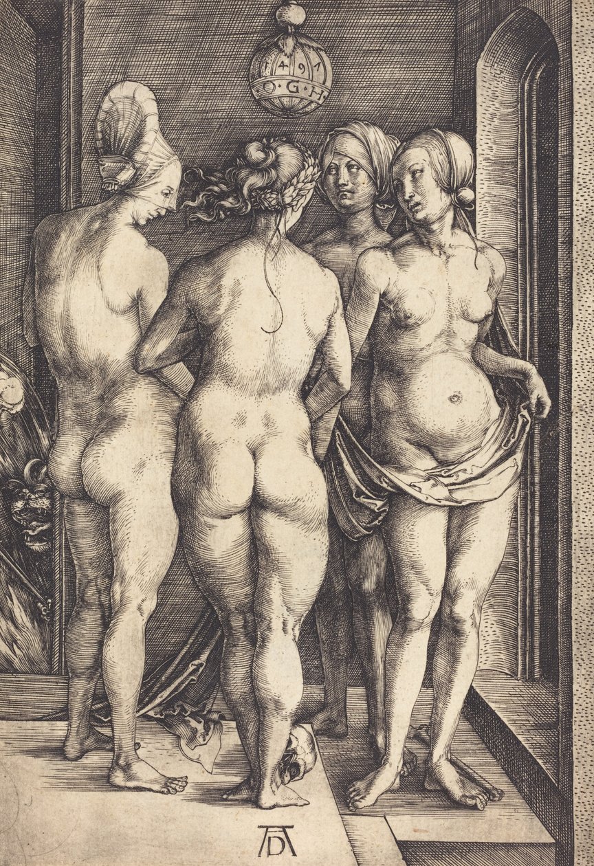 Fire nøgne kvinder, 1497. af Albrecht Dürer
