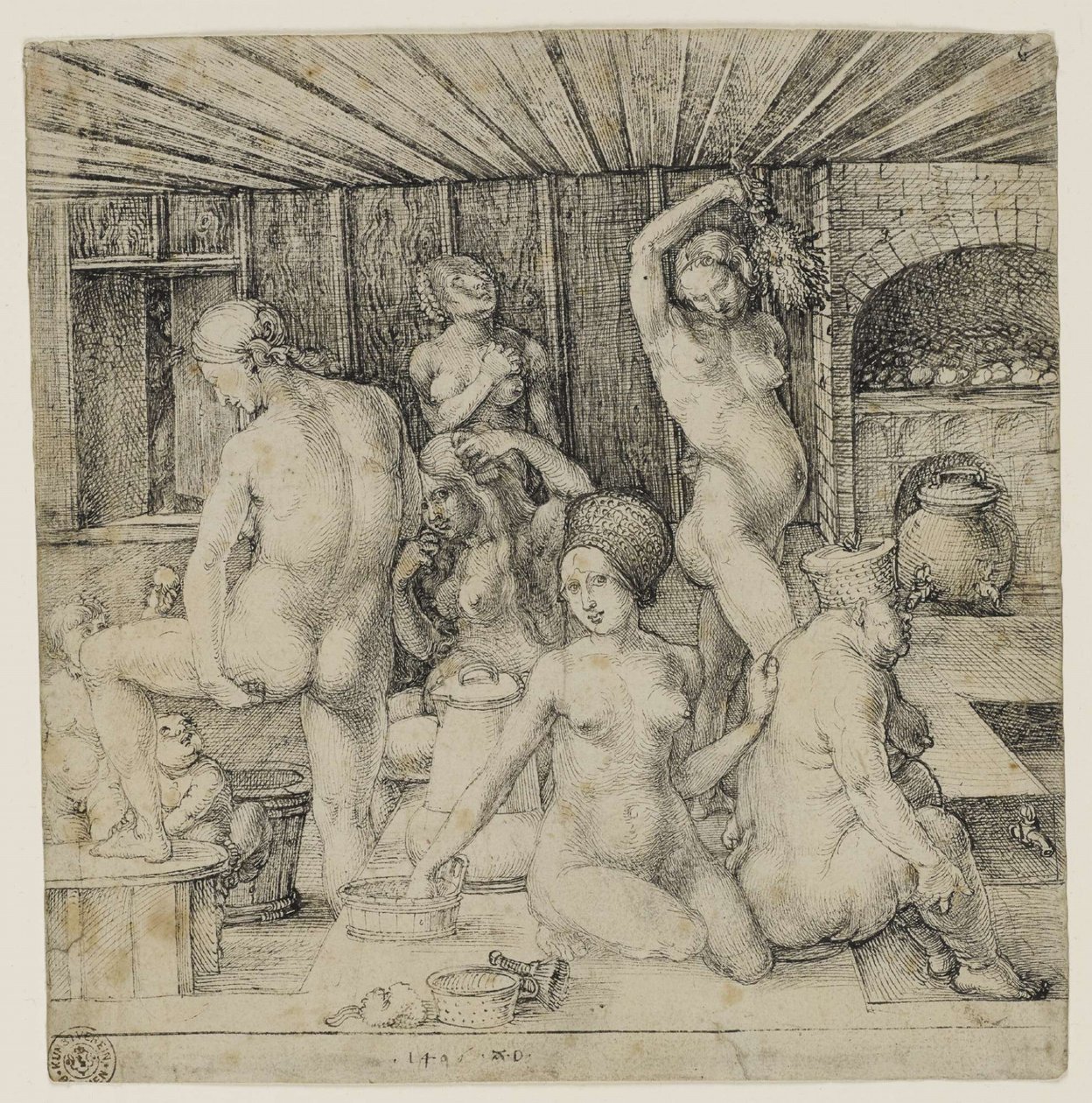 Tysk: Frauenbad Kvindebadet af Albrecht Dürer