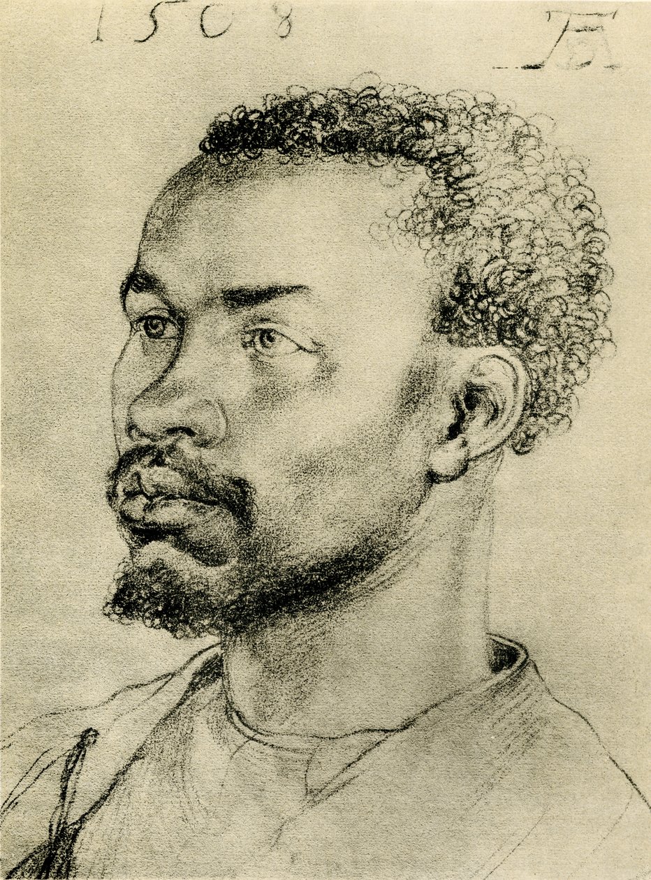 Hovedet af en sort afrikaner af Albrecht Dürer