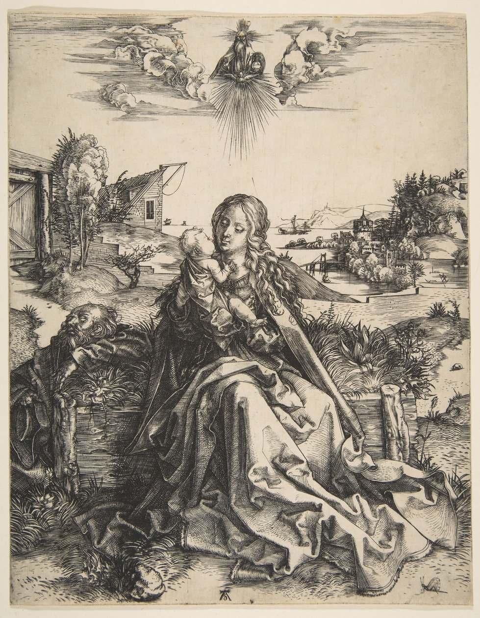 Hellig familie med en guldsmede, ca. 1495. af Albrecht Dürer