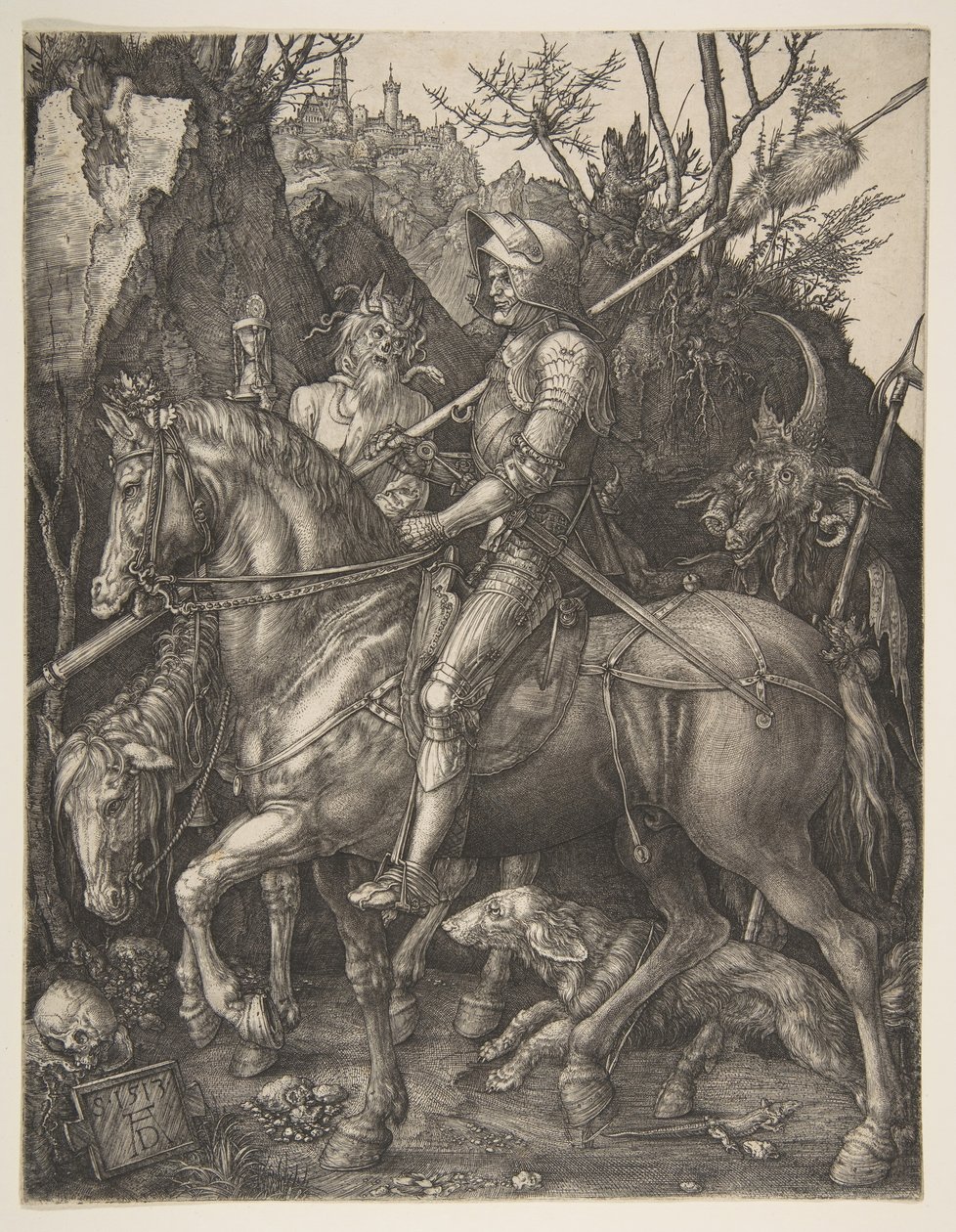 Ridder, Døden og Djævelen, 1513. af Albrecht Dürer