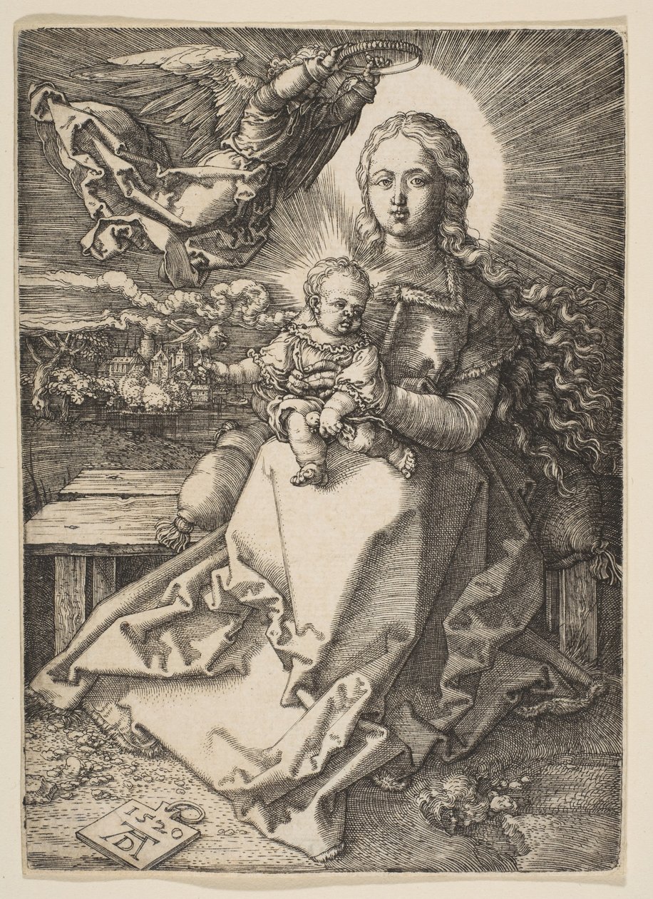Madonna kronet af en engel af Albrecht Dürer