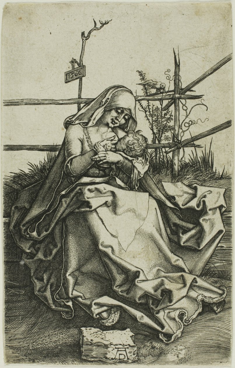 Madonna på en græsklædt bred af Albrecht Dürer