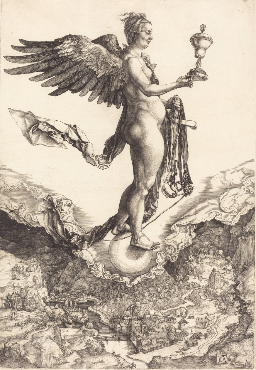 Nemesis The Great Fortune, ca. 15011502. af Albrecht Dürer
