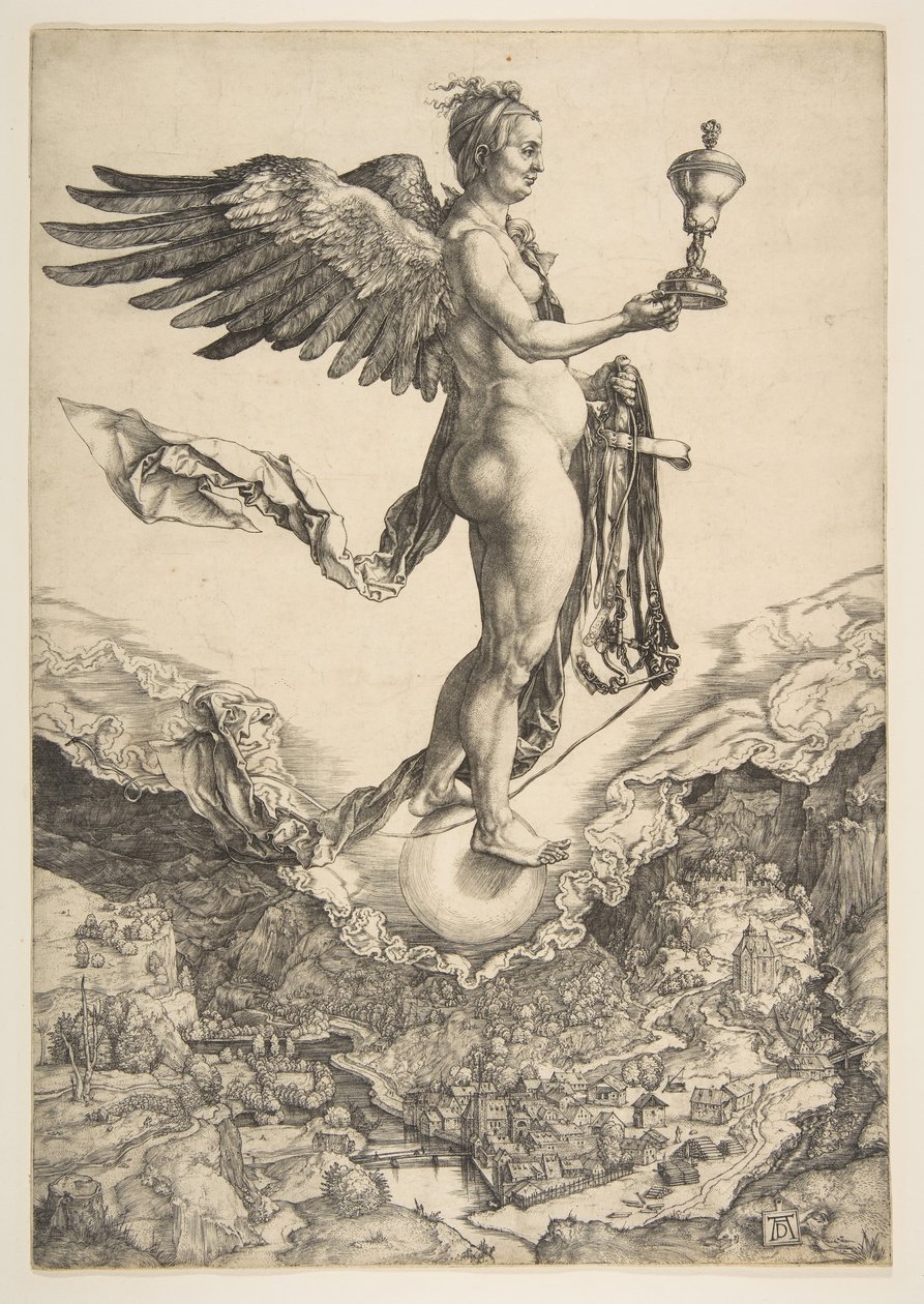Nemesis The Great Fortune, ca. 1501. af Albrecht Dürer