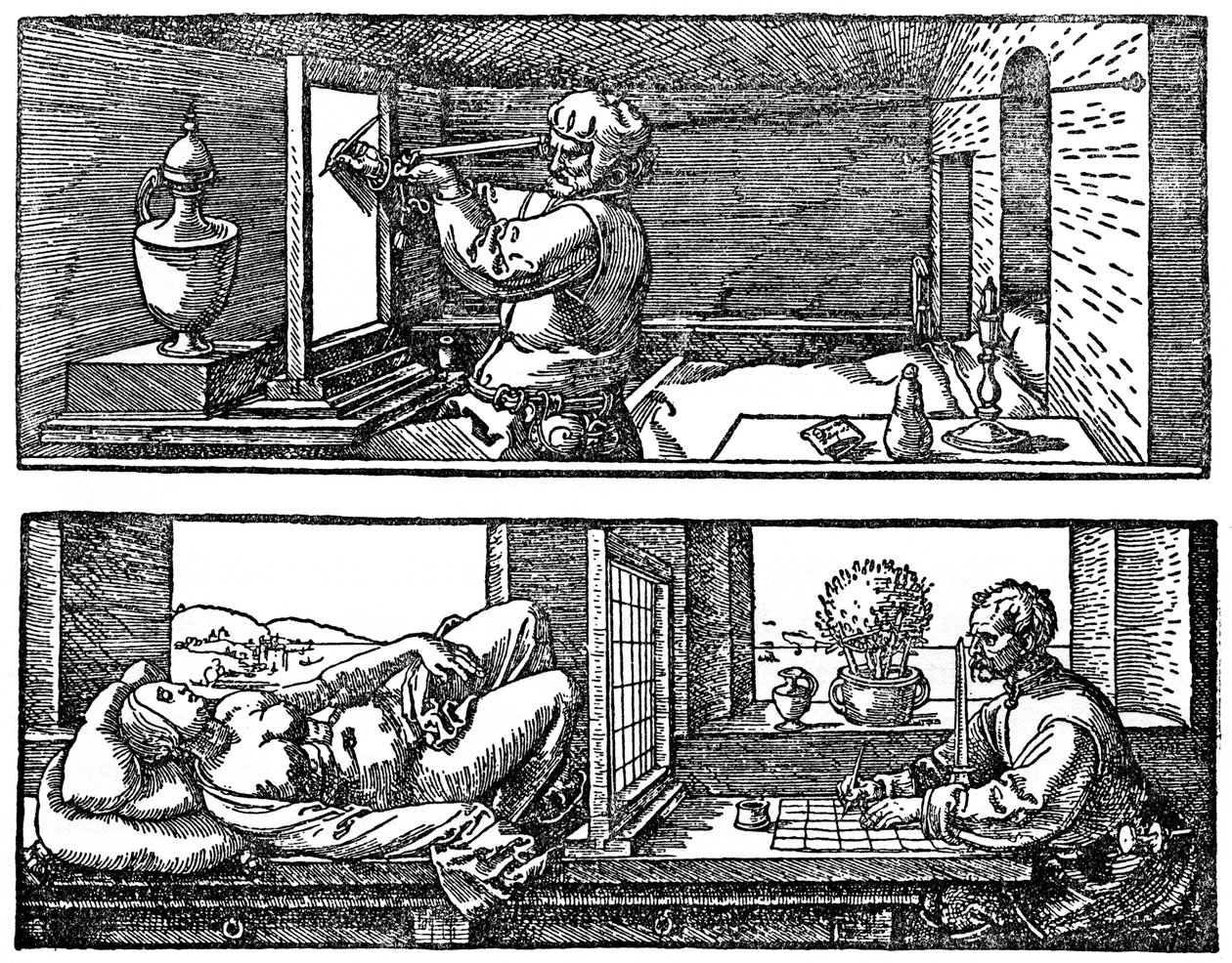Perspektivmaskine, 1525, 1936 af Albrecht Dürer