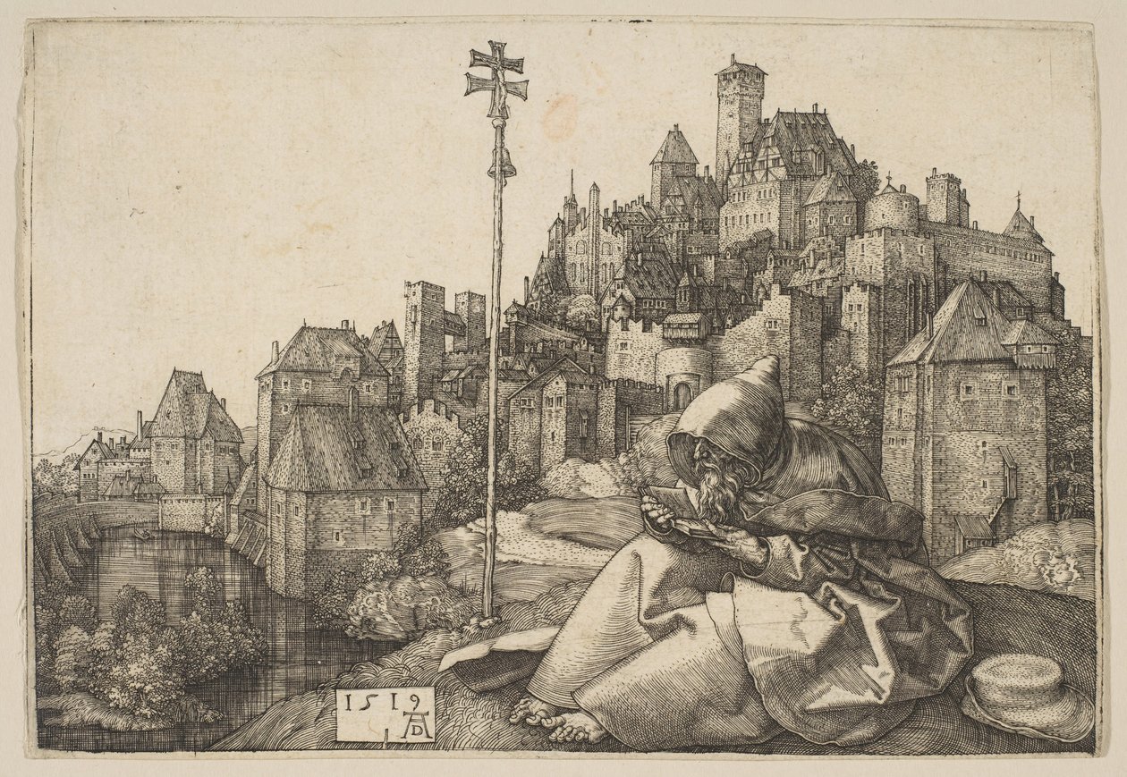 Saint Anthony Reading, 1519. af Albrecht Dürer