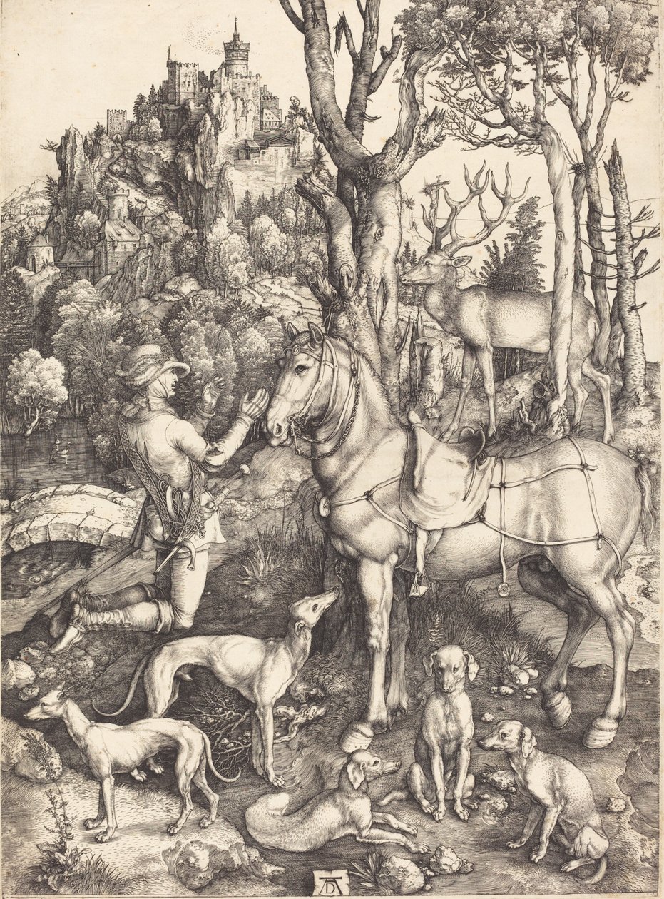 Sankt Eustace, ca. 15001501. af Albrecht Dürer