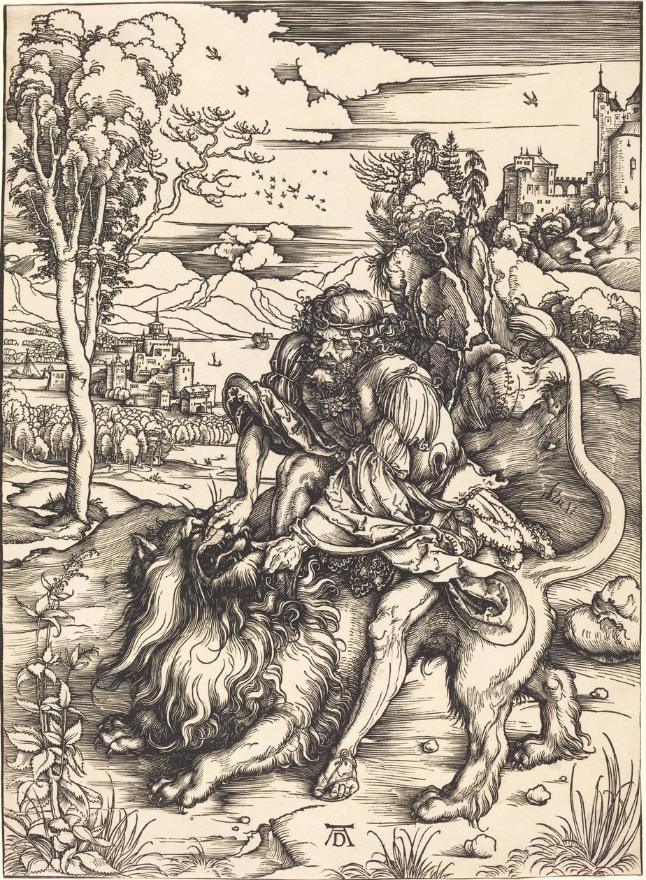 Samson kæmper med løven af Albrecht Dürer