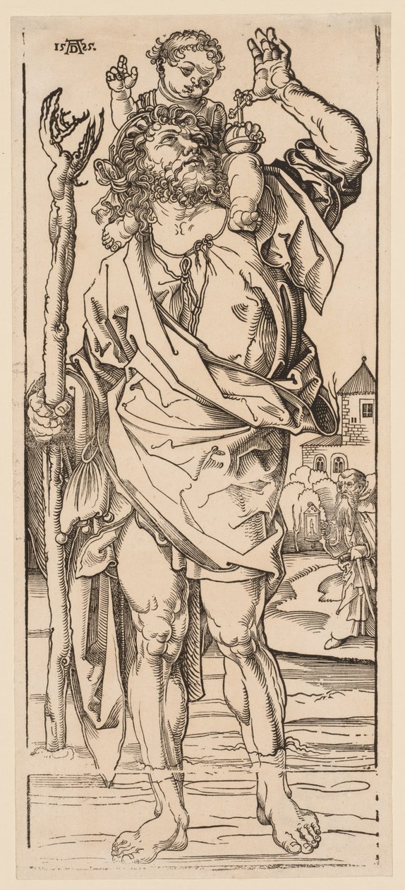 St. Christopher krydser strømmen, 1528. af Albrecht Dürer