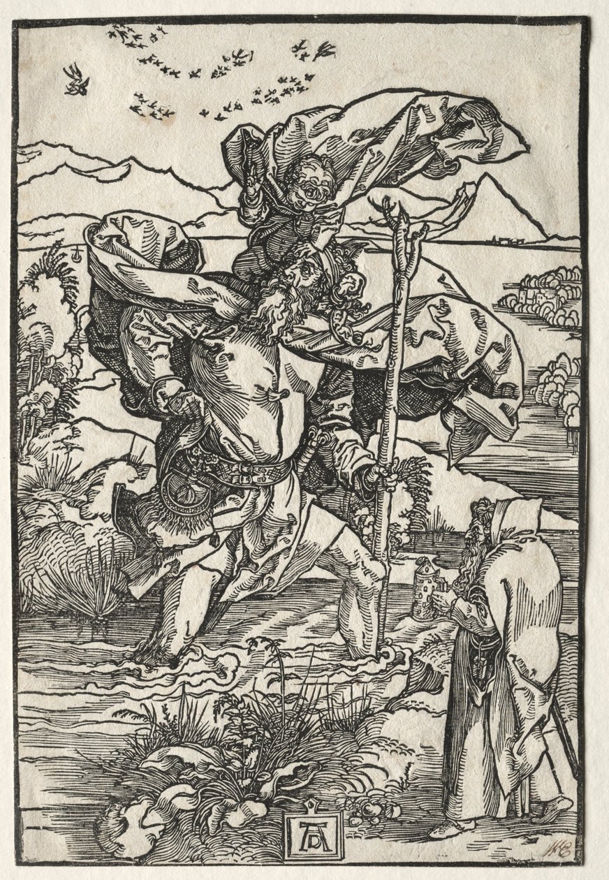 St. Christopher med fuglene, ca. 1501-1504. af Albrecht Dürer