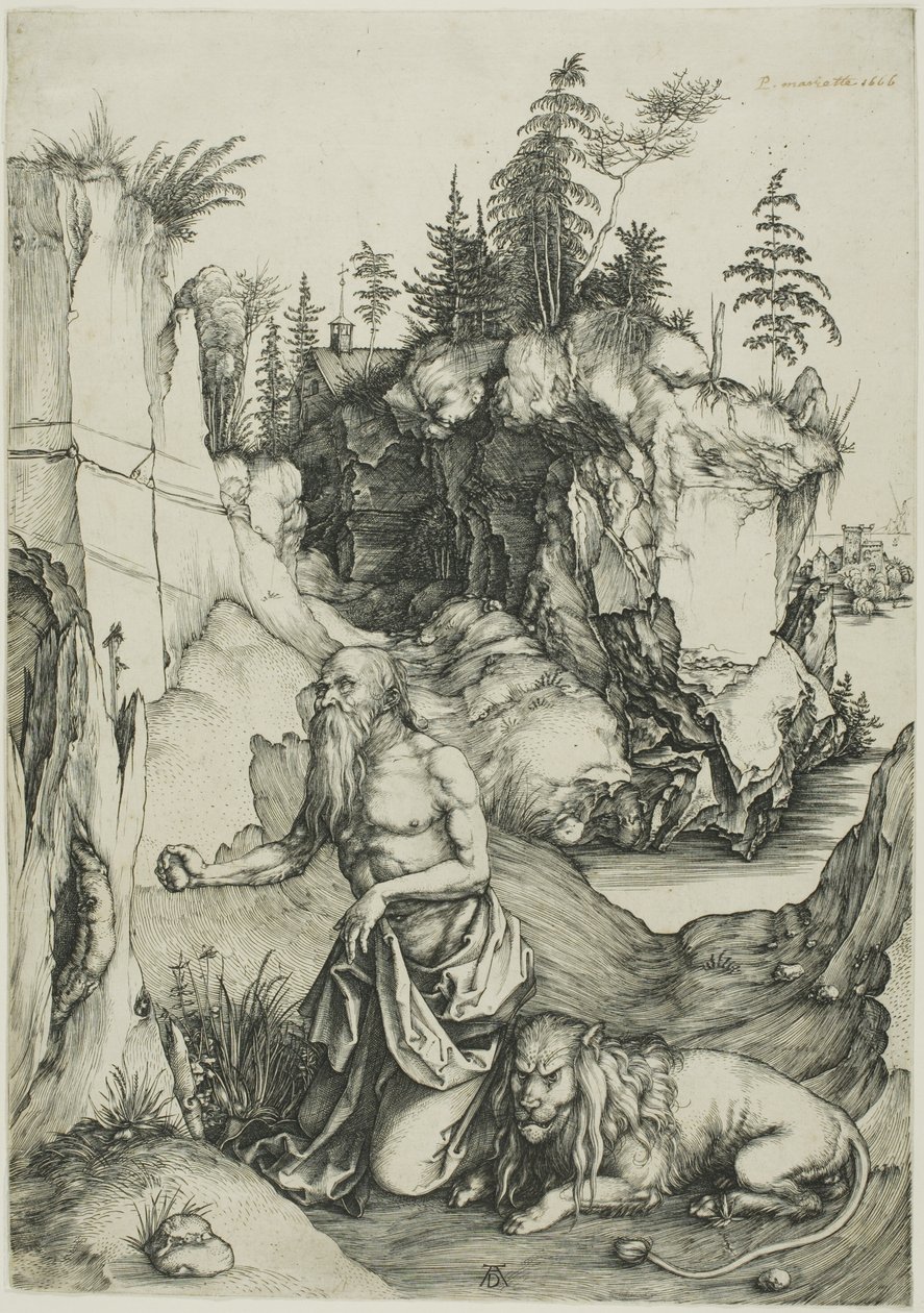 St. Jerome Penitent i ørkenen af Albrecht Dürer