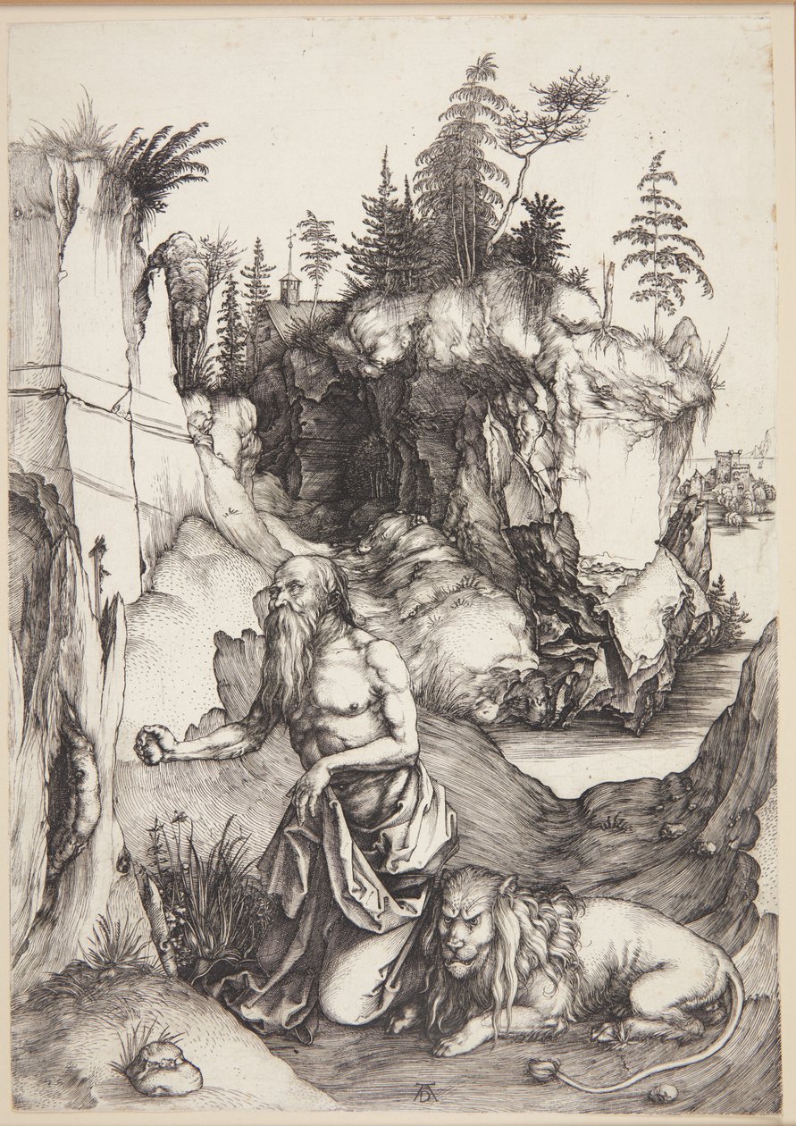 St. Hieronymus angrende i ørkenen af Albrecht Dürer