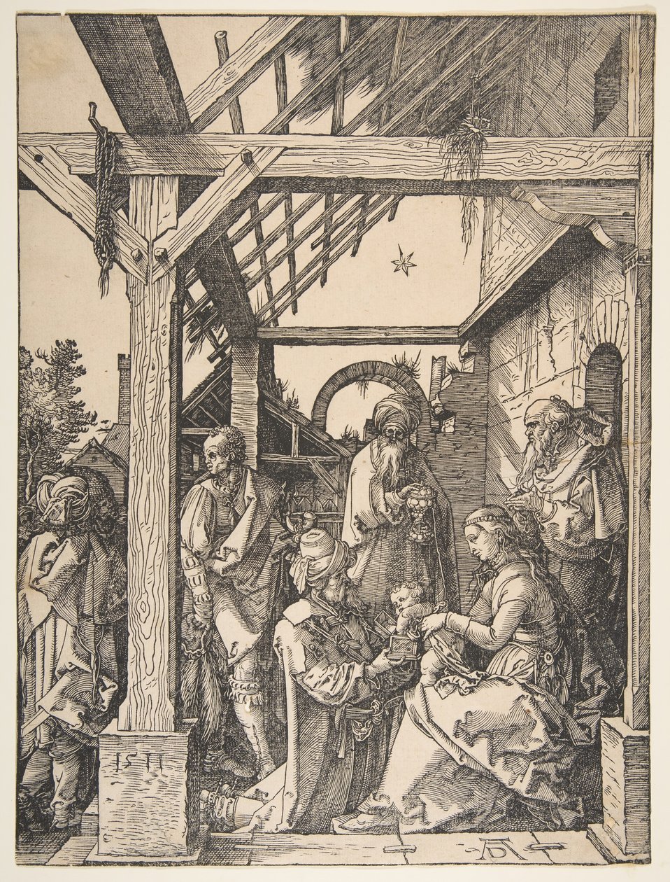 Magiernes tilbedelse, 1511. af Albrecht Dürer