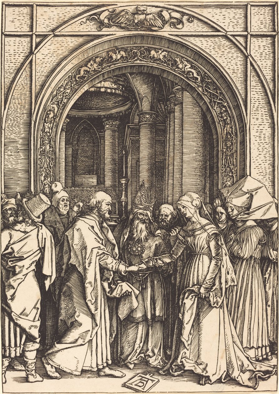 Jomfruens trolovelse, ca. 15041505. af Albrecht Dürer