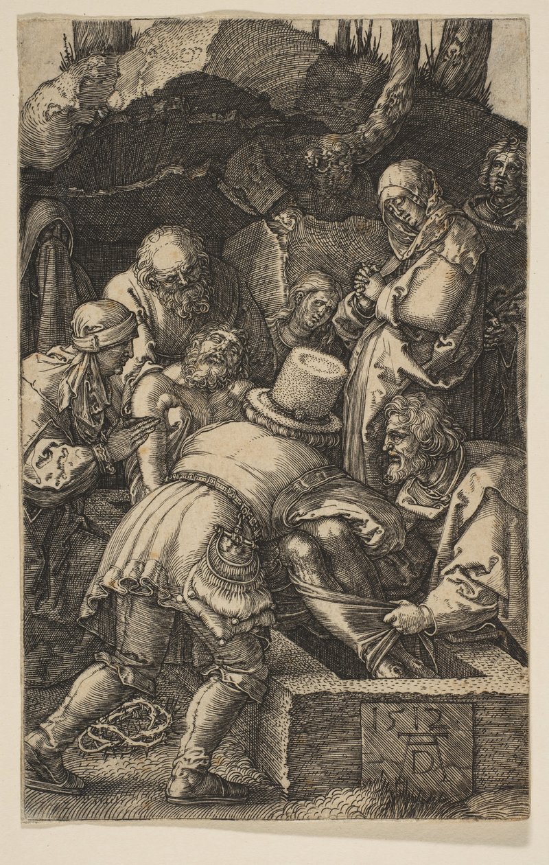 Begravelsen, fra The Passion, 1512. af Albrecht Dürer