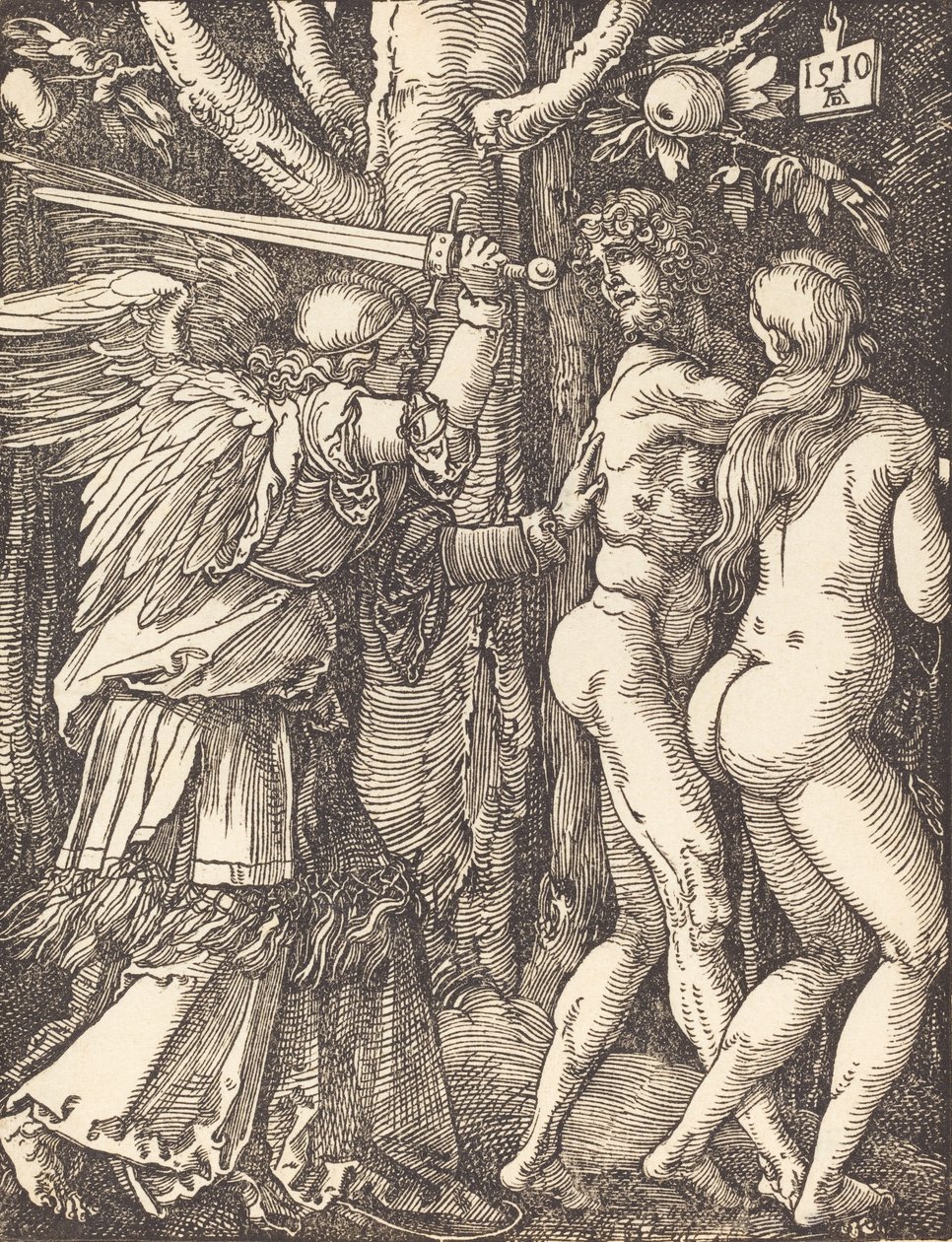 Uddrivelsen fra Paradiset, 1510. af Albrecht Dürer
