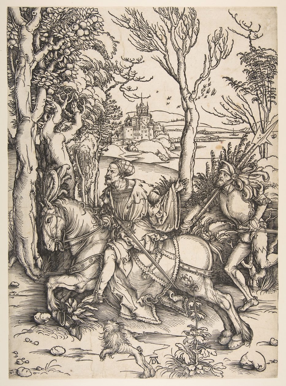 Ridderen og våbenmanden.n.d. af Albrecht Dürer