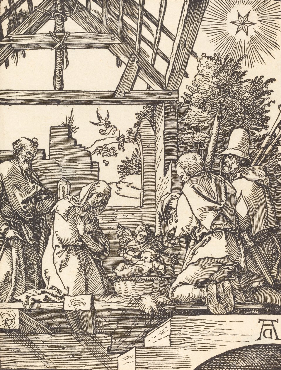 Fødselen, sandsynligvis ca. 15091510. af Albrecht Dürer