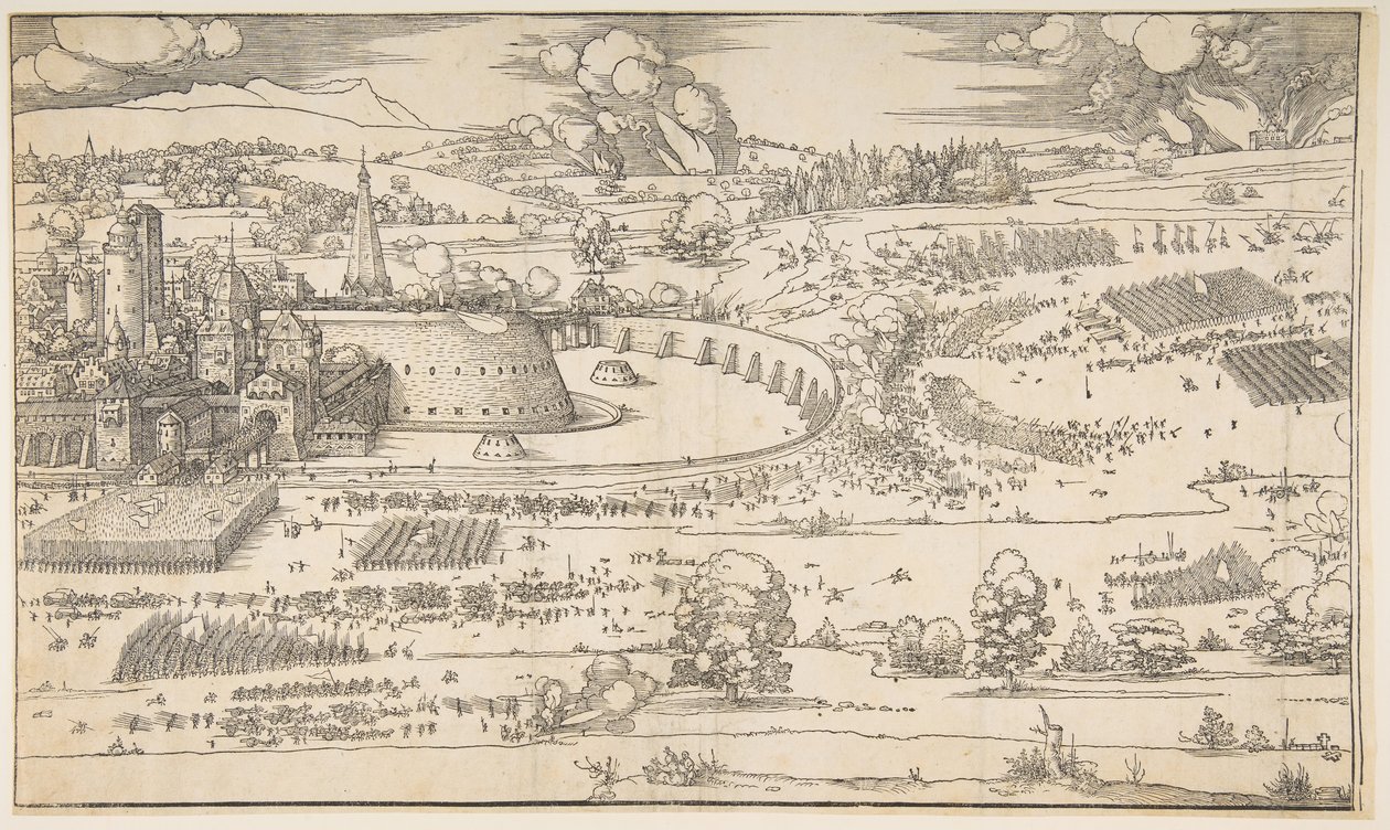 Belejringen af en fæstning.n.d. af Albrecht Dürer