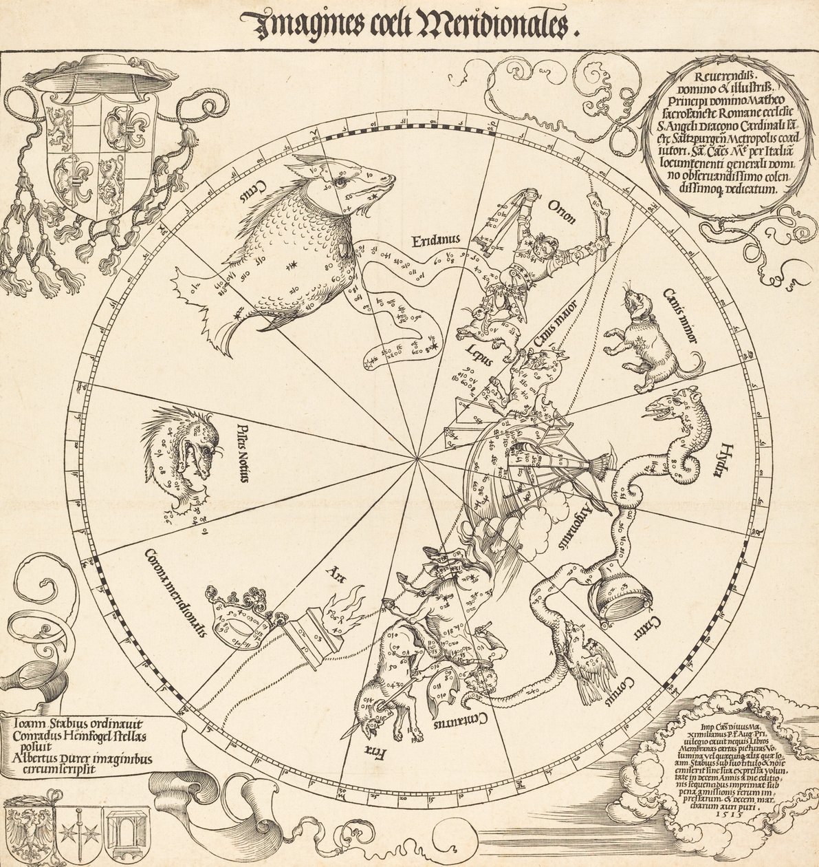 Den sydlige himmelhalvkugle, 1515. af Albrecht Dürer