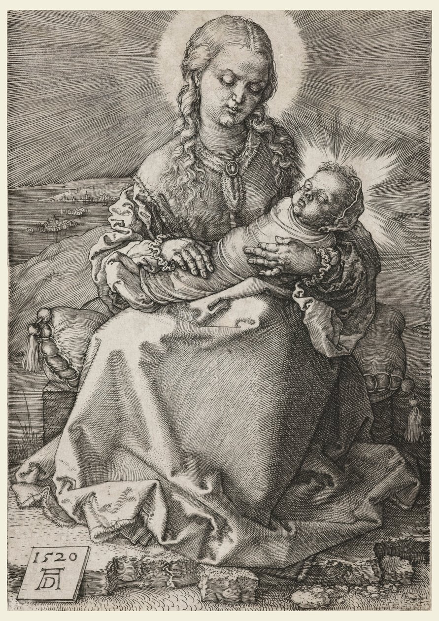 Jomfruen og barnet i svøbte tøj af Albrecht Dürer