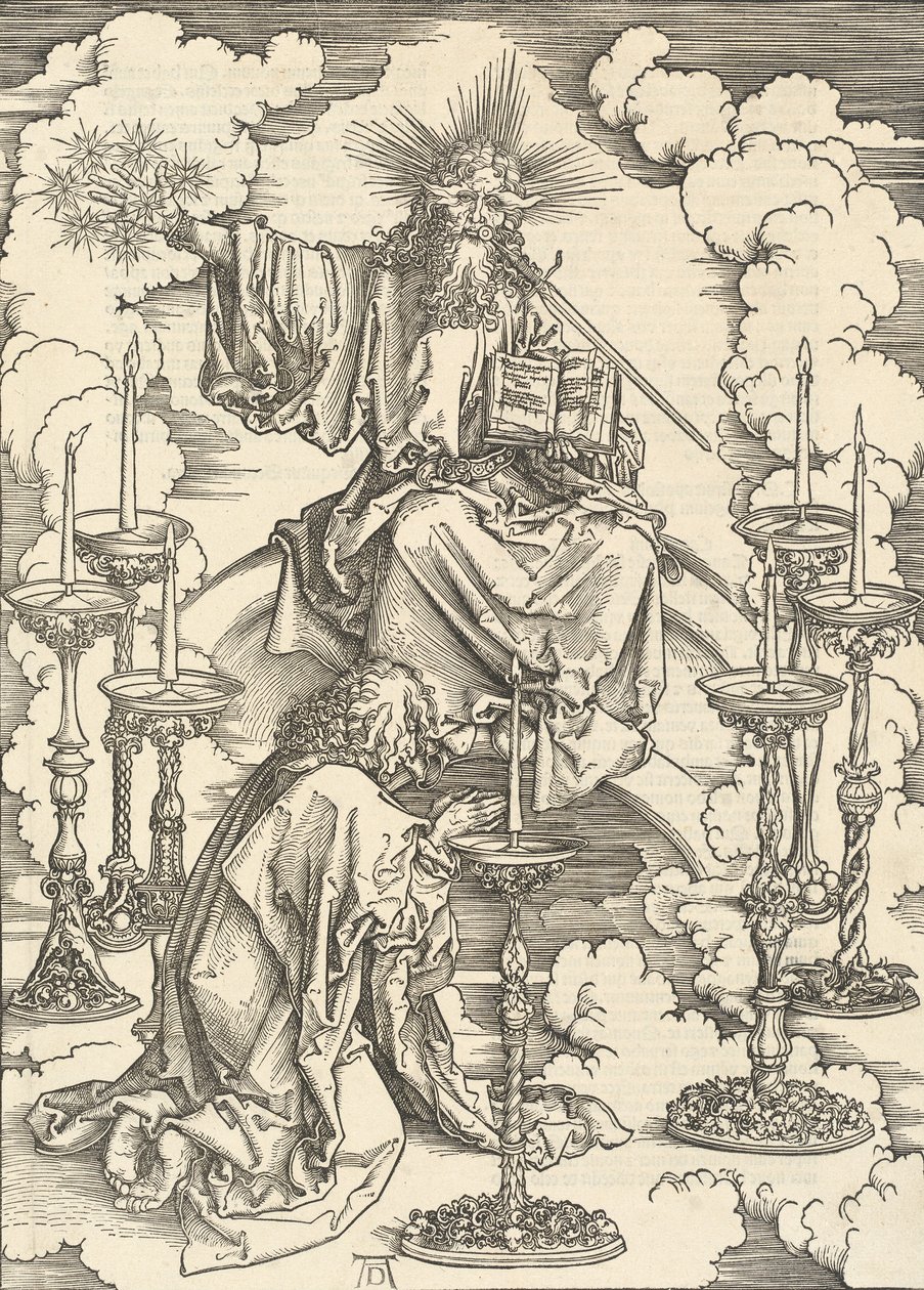 Synet om de syv lysestager, 1498. af Albrecht Dürer