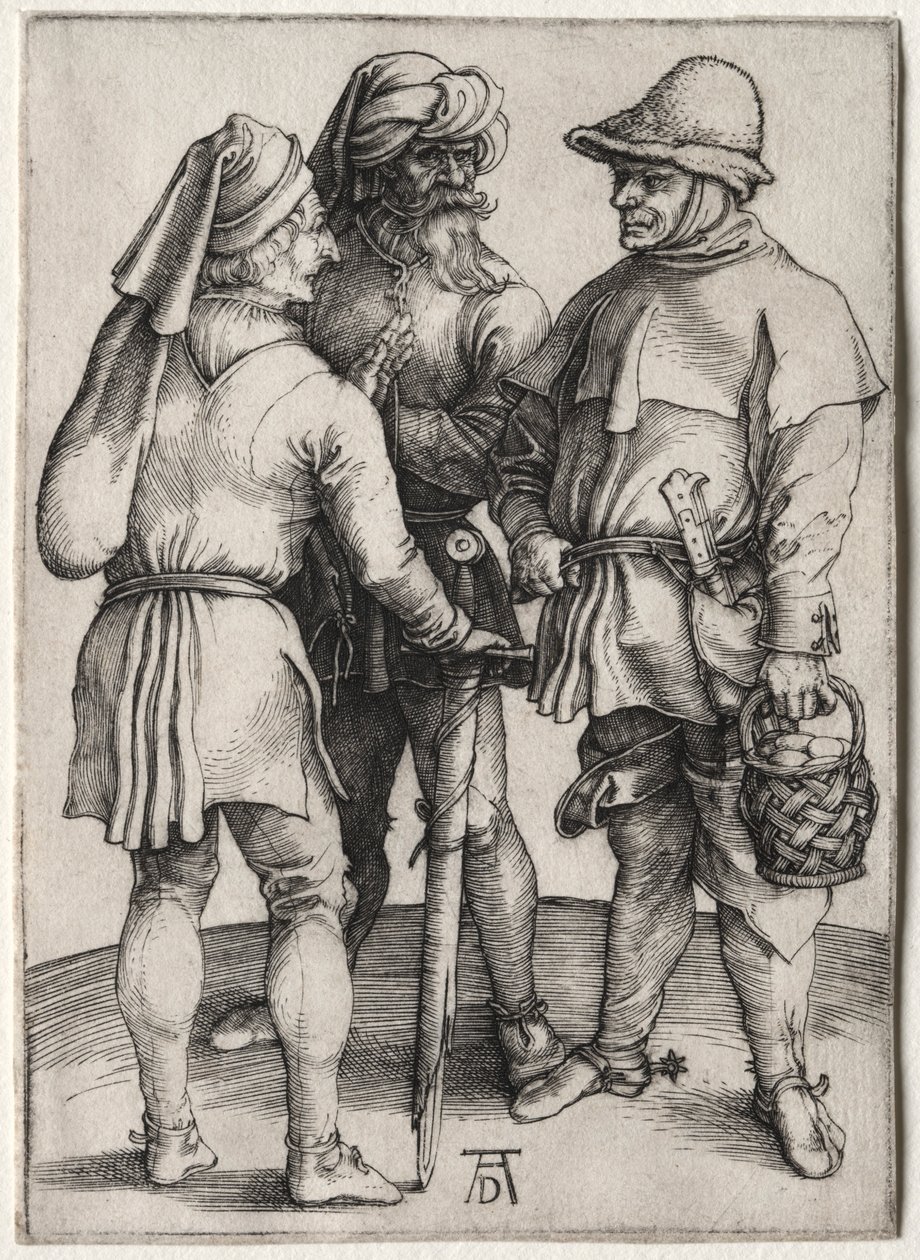 Tre bønder i samtale, ca. 1497. af Albrecht Dürer